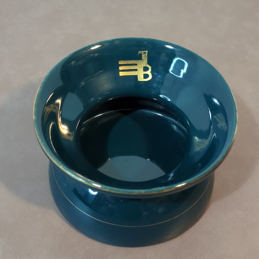 Vintage Spittoon Hall Teal With Gold Detail And Phoenix Type Mark Ceramic